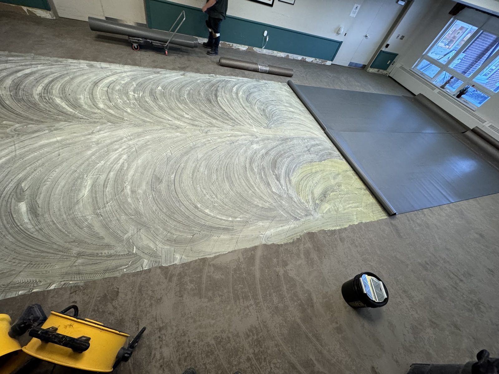 Heat-weld sheet vinyl install