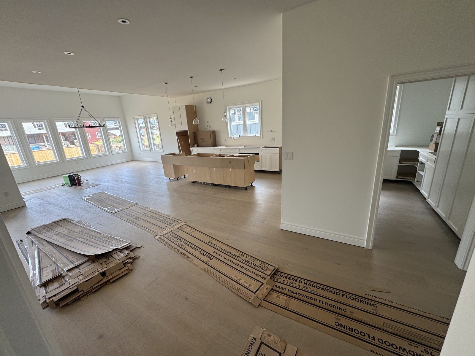 Wide plank hardwood kitchen