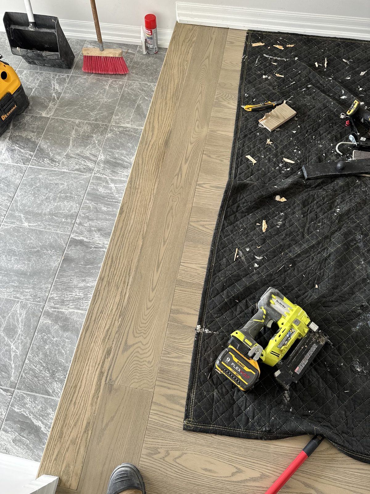 After: new hardwood boards fitted in the same spot