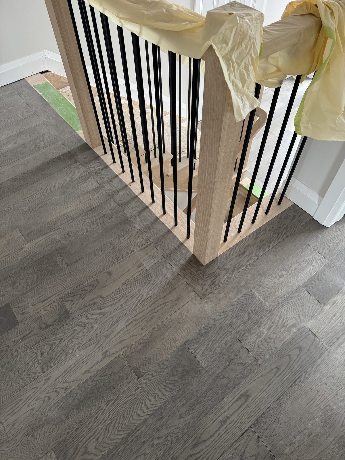 Hardwood at stair opening