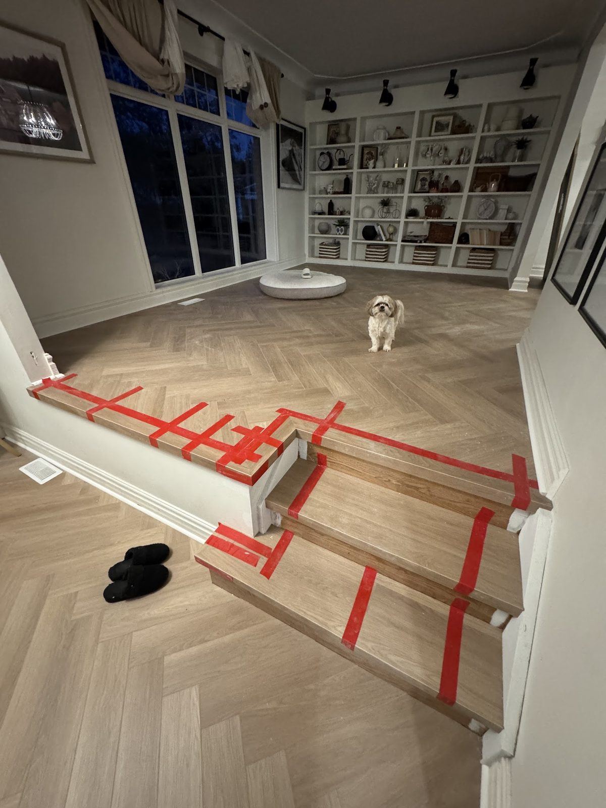 LVP herringbone with stairs