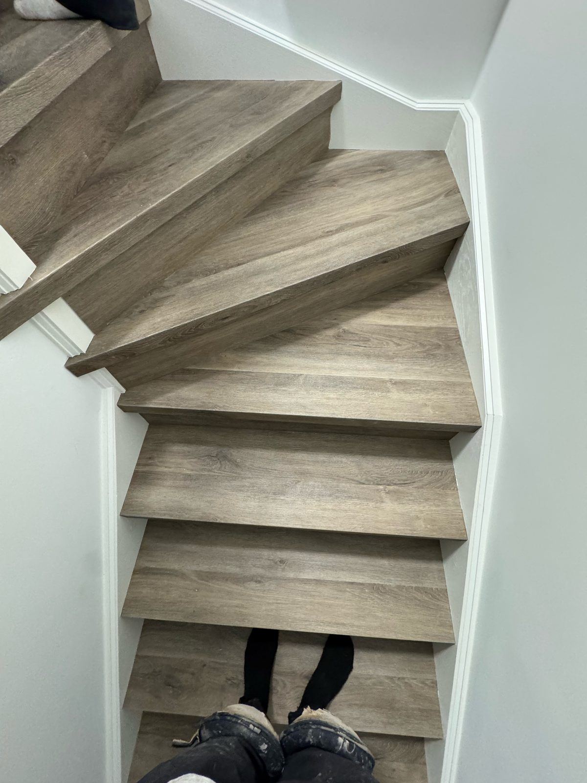 Winder stairs, fully wrapped