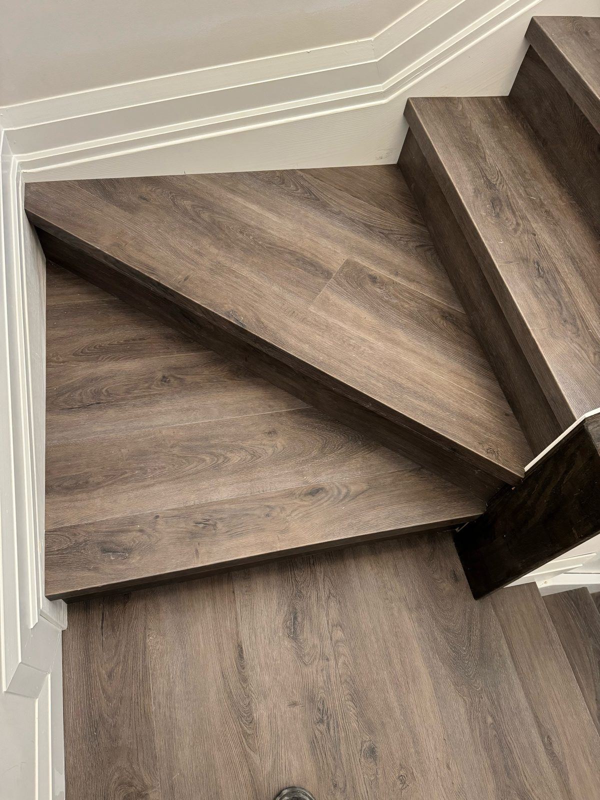 Dark winder stairs, close-up